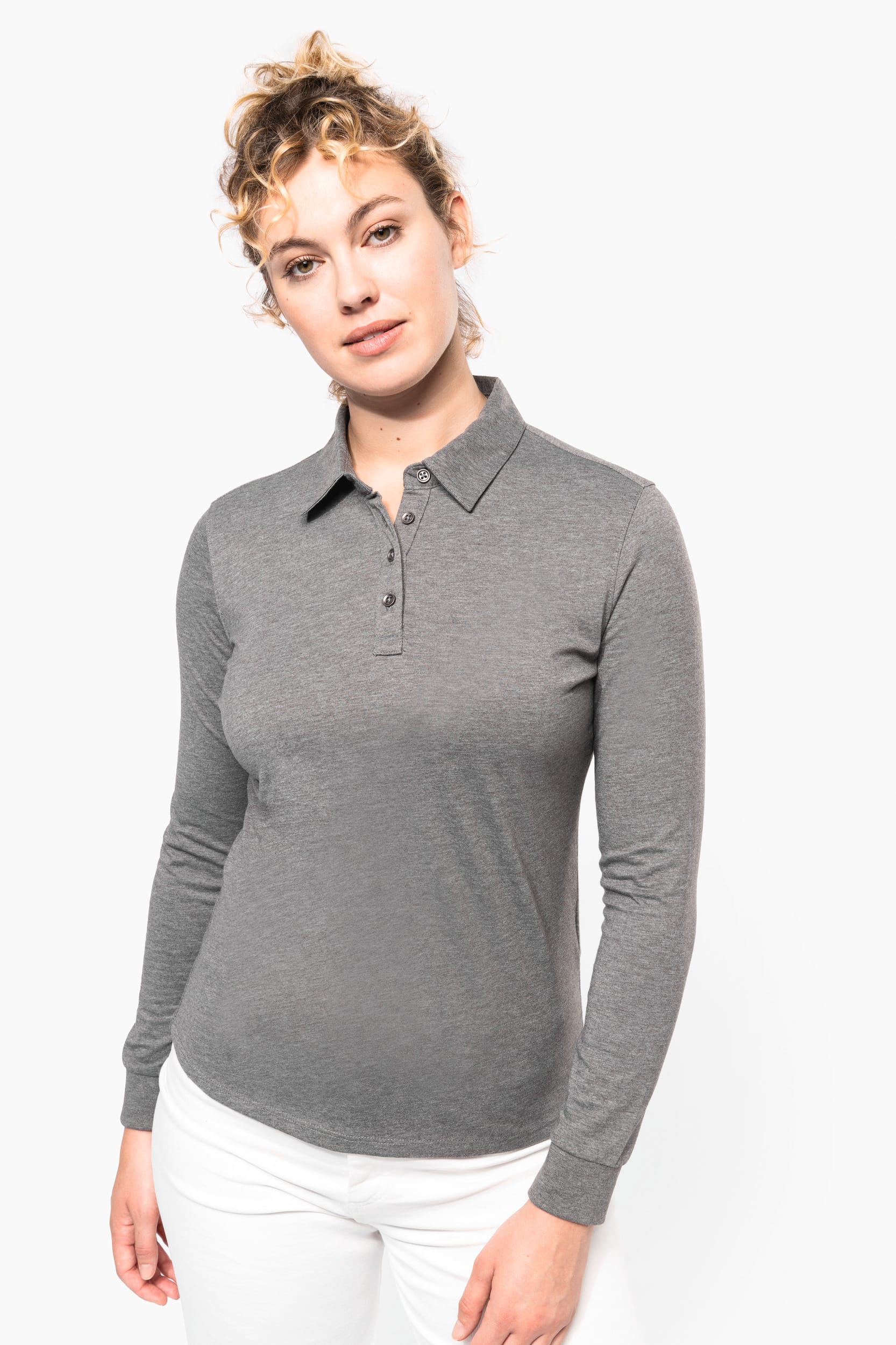 Polo jersey manches longues femme
